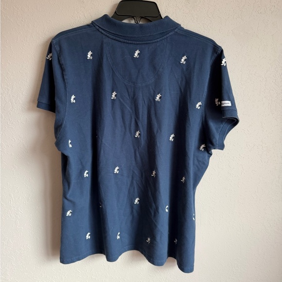 Disneyland Resort Navy White Embroidered Mickey Mouse Short Sleeve Polo Women 1X - Picture 5 of 5